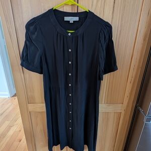LOFT Black Button-Down Dress